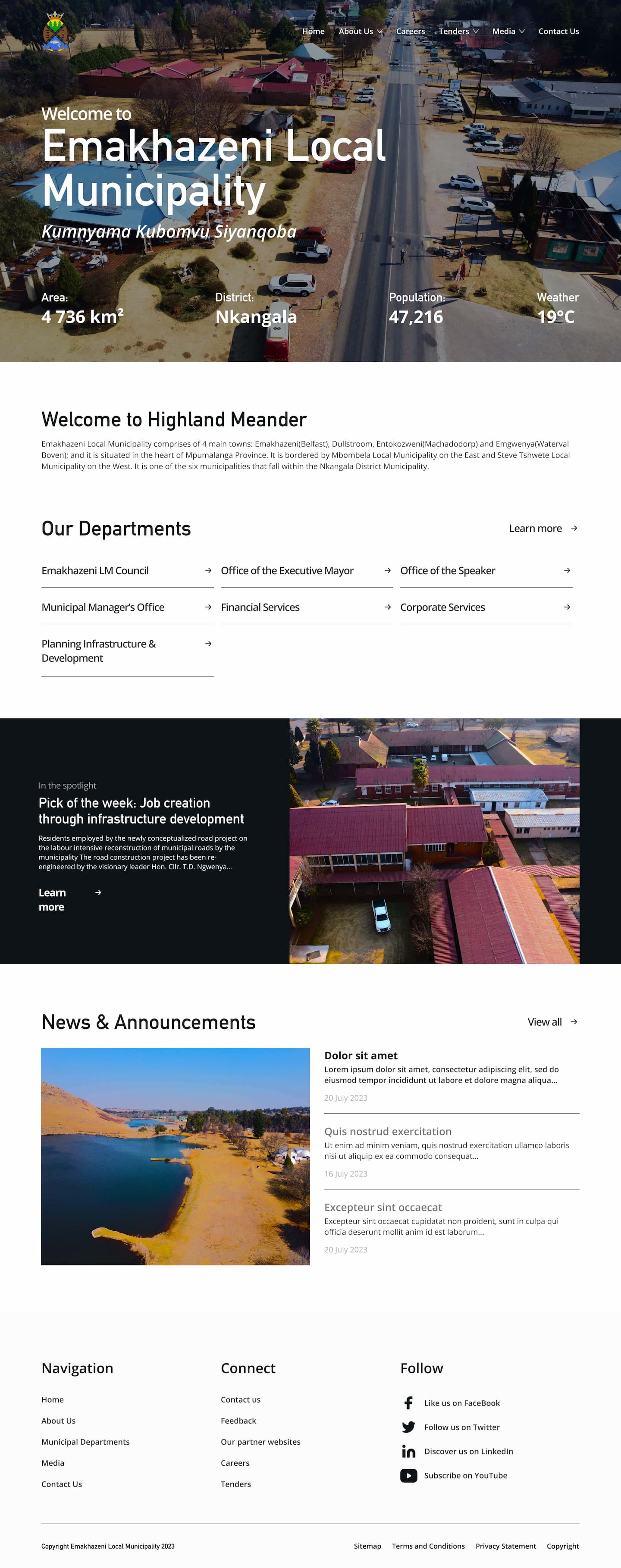 Emakhazeni Local Municipality website redesign concept